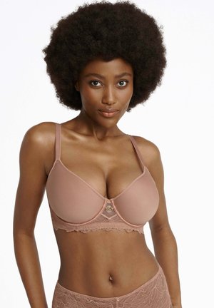 PADDED IDEALLY - Underwired bra - szaro różowy