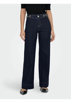 Džinsi ar paplatinātiem galiem - dark blue denim