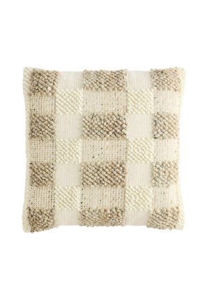 Next 50 X 50CM FIT - ASSEMBLED WOVEN TEXTURED CHECK CUSHION UNISEX - Koristetyyny - mid natural