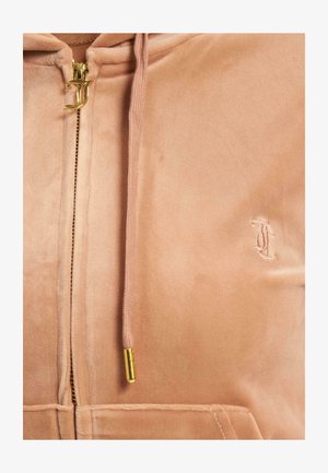 Juicy Couture CLASSIC HOODIE HW - Športna jopa s kapuco na zadrgo - cafe au lait