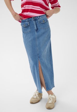 KAANDREA  - Jupe en jean - light blue washed denim