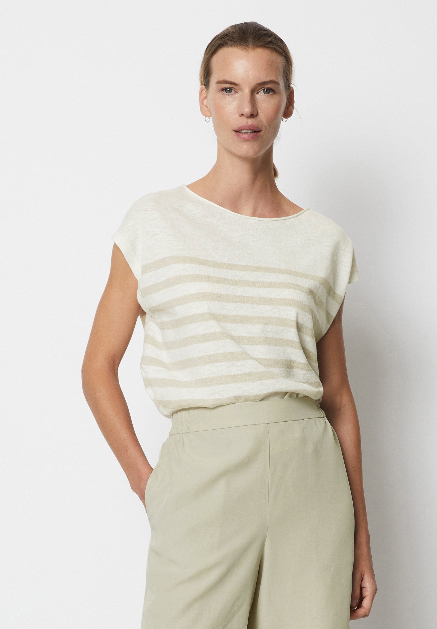 Marc O'Polo LOOSE T-Shirt print multi linen beige/beige Zalando