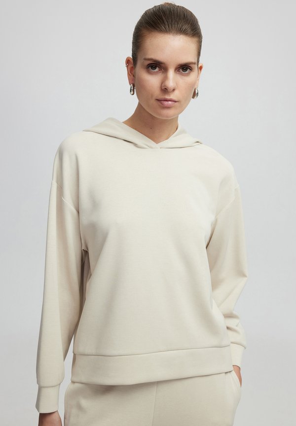 RELAXED FIT - Kapuzenpullover - stone