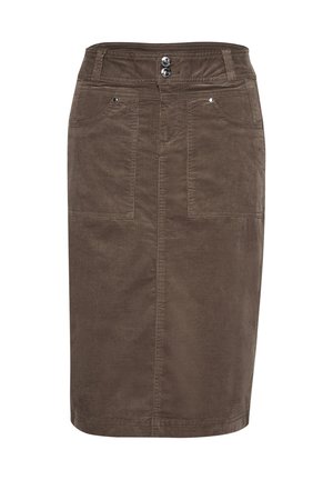 Street One, MIDI CORDROCK IN UNIFARBE - Jupe crayon - velvet mocha