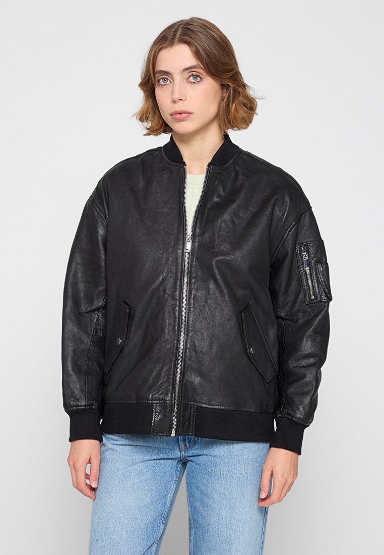 Le Temps Des Cerises Leren jas zwart