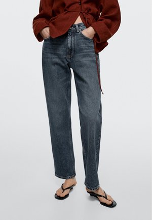 Massimo Dutti FADED EFFECT - Jean droit - blue