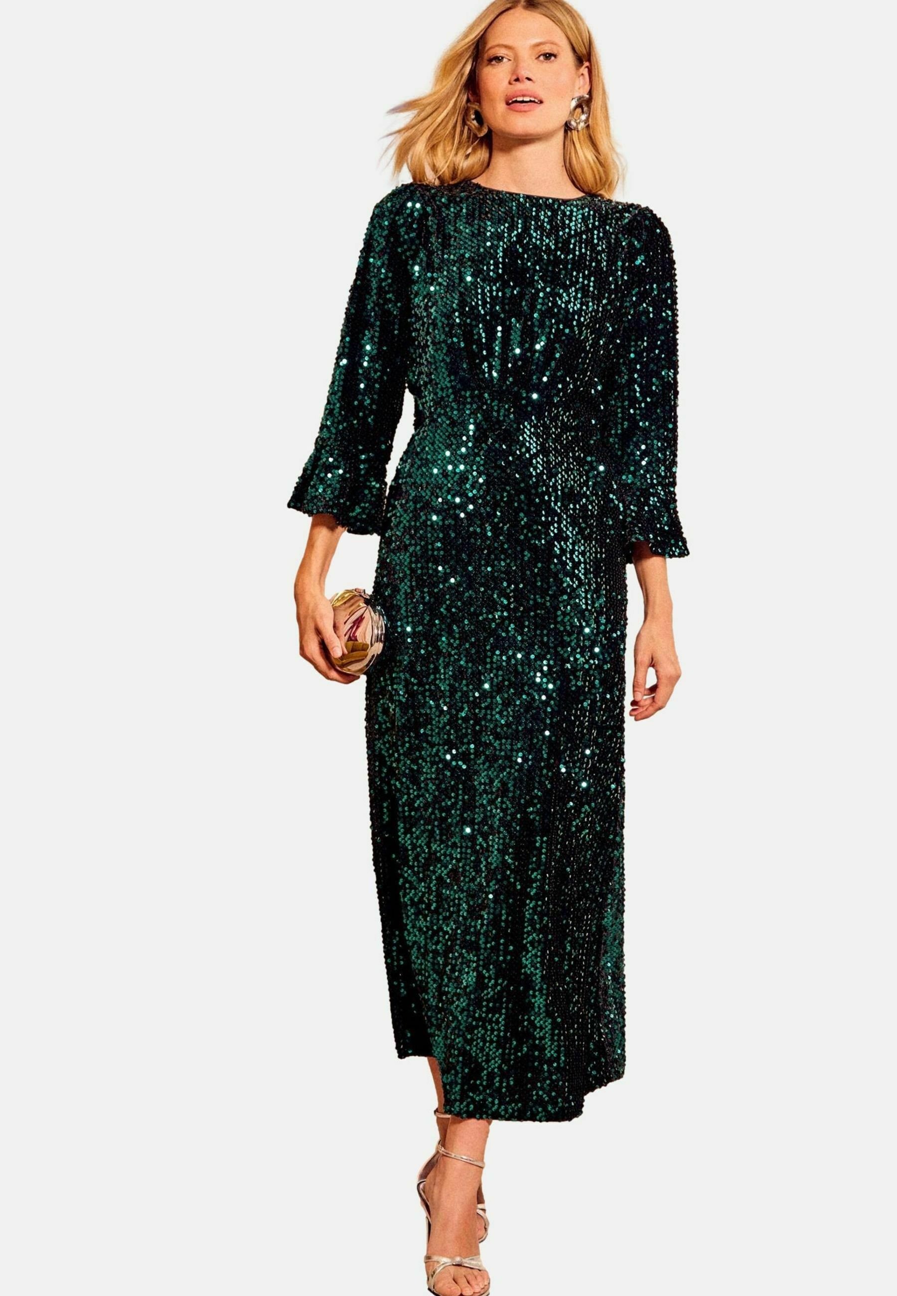 slim fit dress slacks Elphie Strapless Sequin Corset Midi Dress - Green | Occasion Dress in Sizes  XXS–6X main image 1