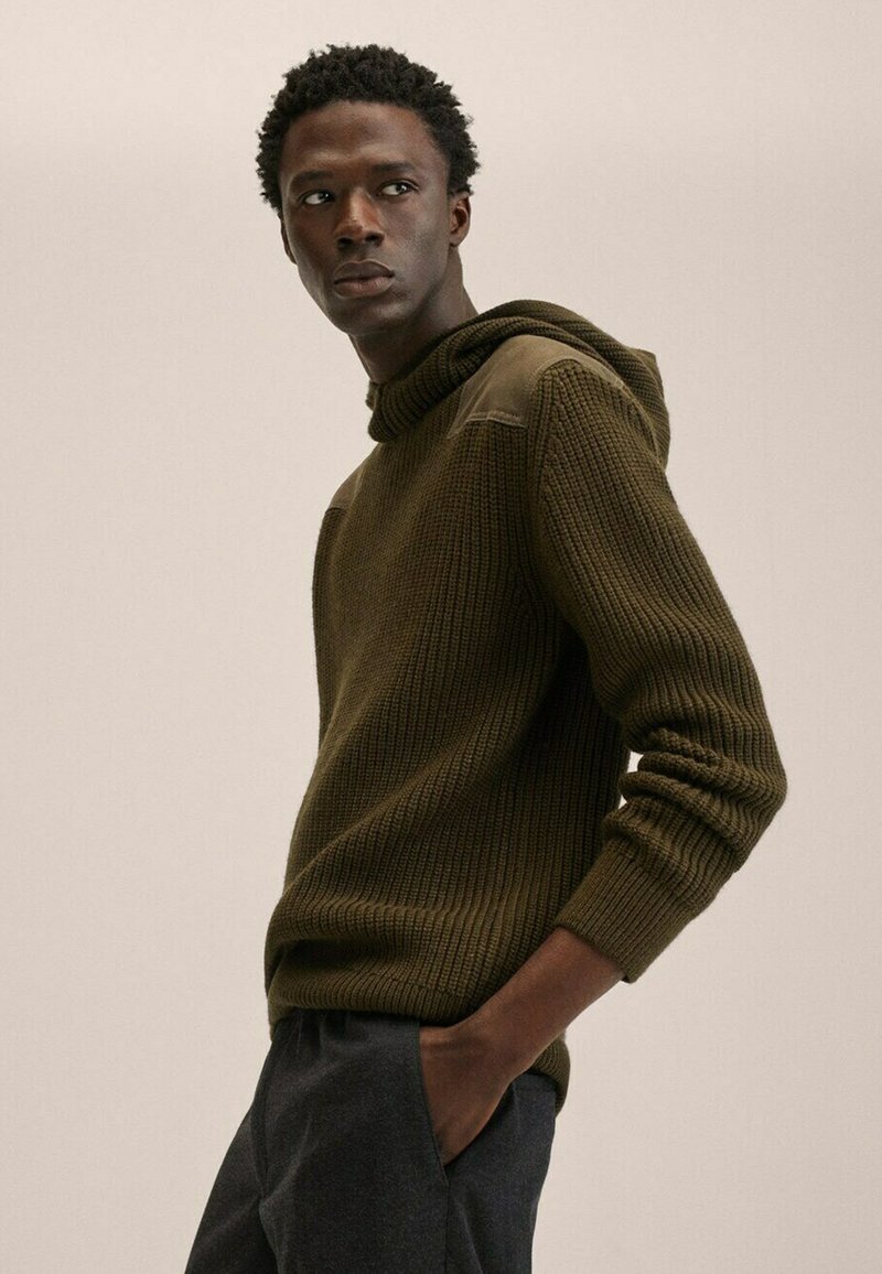 Herren Strickjacken | Mango ISOLA Kapuzenpullover khaki - VL07070 Herren Strickjacken | Mango ISOLA Kapuzenpullover khaki - VL07070