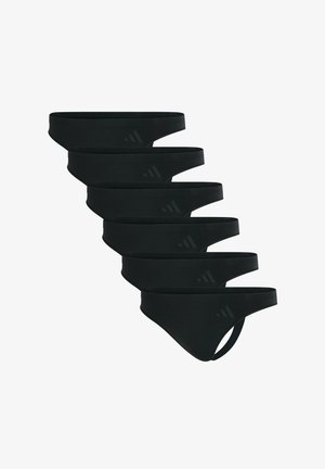 Set aus sechs schwarzen, nahtlosen Herren-Slips mit niedrigem Bund und dezentem Logo auf der linken Seite.