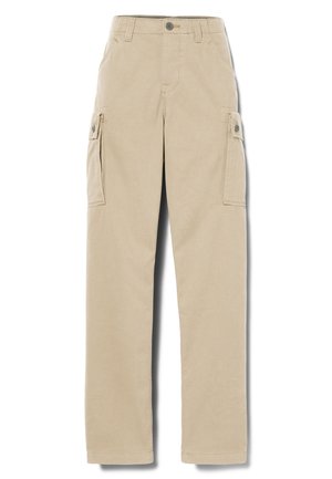 Bežna cargo hlače izdelane iz mehkega bombaža, z dvema stranskima žepoma in standardnim pasom s gumbom. Ravnana nogavica.