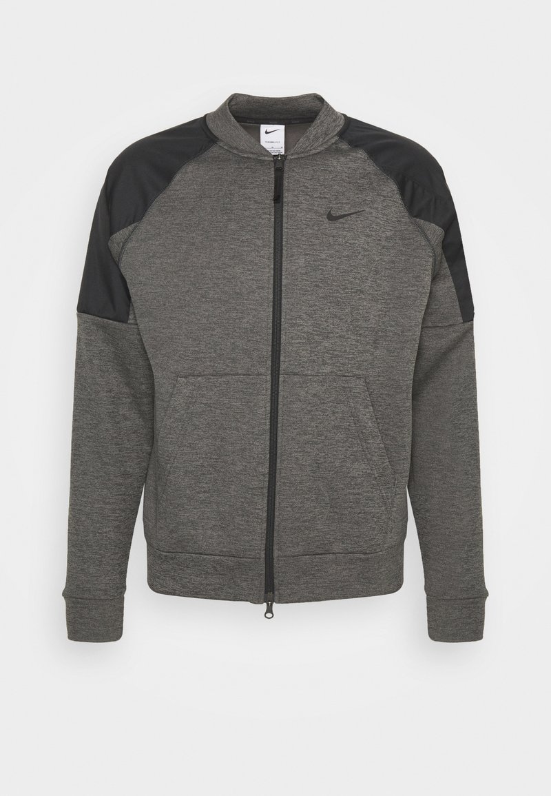Nike Performance THERMA NOVELTY BOMBER - Veste de survêtement - charcoal  heather black/black/noir - ZALANDO.FR