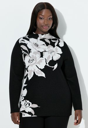 FLORAL MOTIF  - Strickpullover - black
