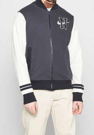 Felpa con zip - mottled black