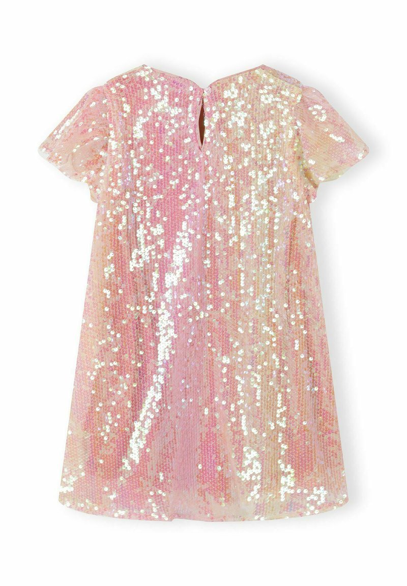 strapless open back dress Short Pink A-Line Homecoming Dress with Sequins– PromGirl