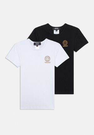 Versace TOPEKA STRETCH NEW LOGO UNISEX 2 PACK - T-shirts print - bianco/nero