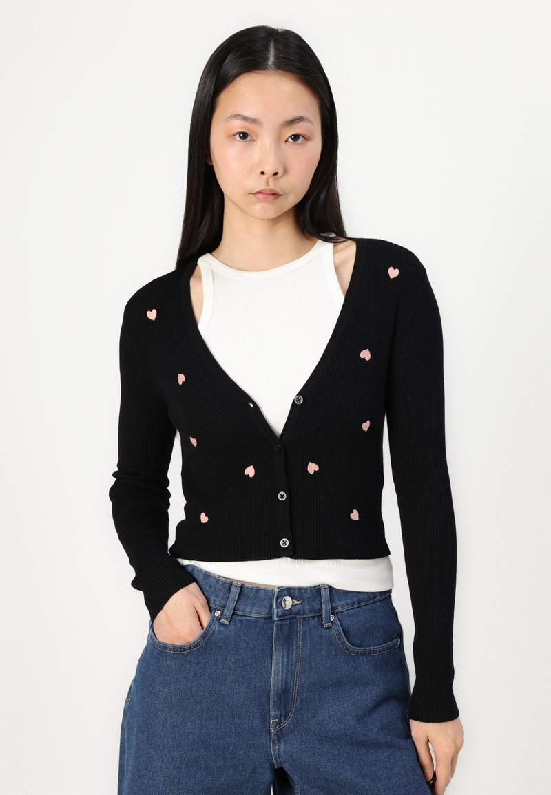 ONLY ONLEMBA V NECK CARDIGAN Strickjacke black/schwarz Zalando