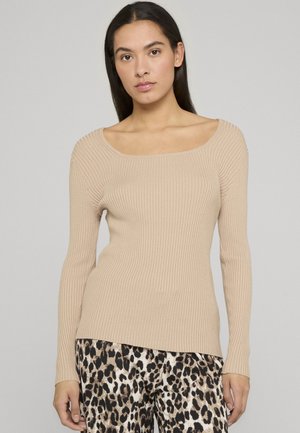 Langærmet T-shirt - taupe