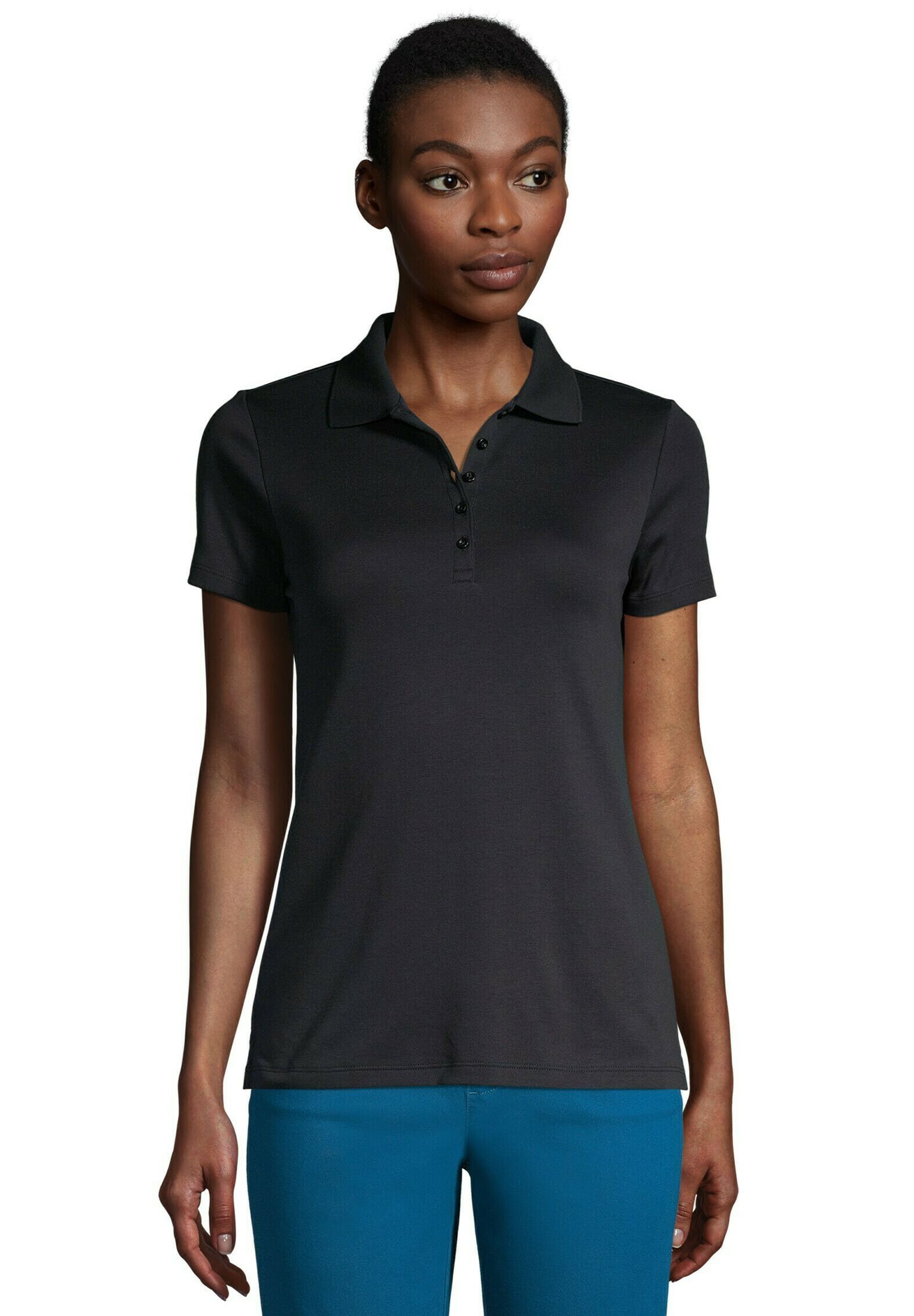 LANDS' END Polo shirt - black/black 