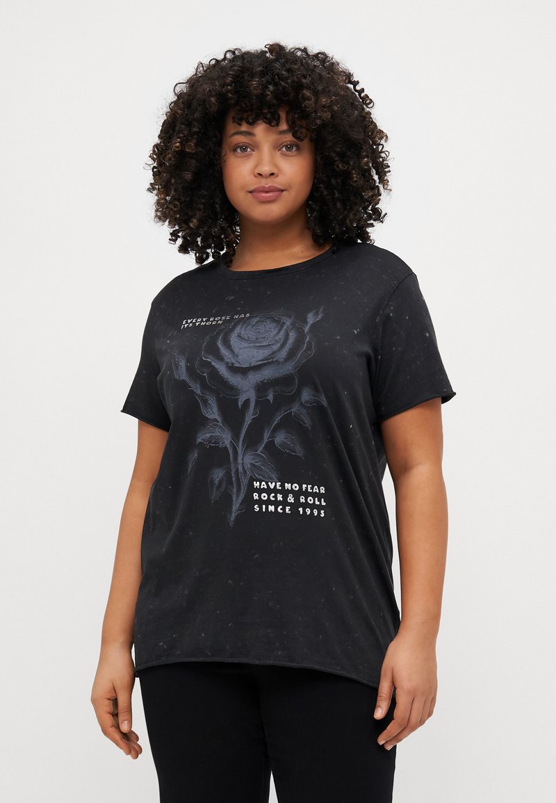 ONLY Carmakoma CARMIKO LIFE WASHED TEE - T-shirt estampada - black