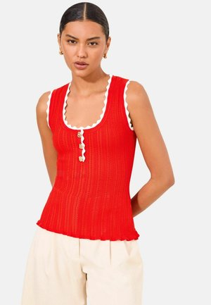 Lipsy, REGULAR FIT - TIPPED SCALLOP DETAIL KNITTED VEST - Top - red