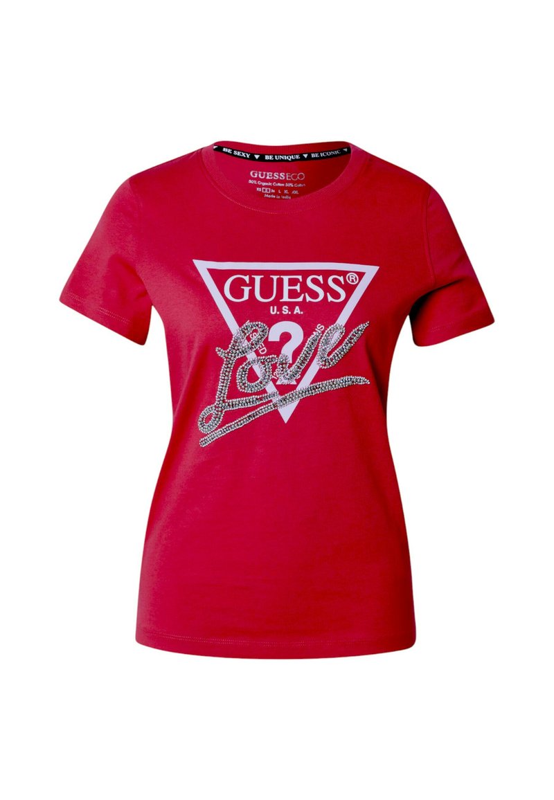 shirt donna maglia maniche corte guess Guess T-shirt con stampa rosso