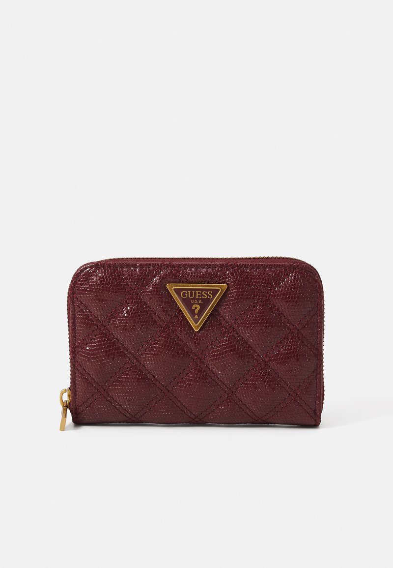 Guess GIULLY MEDIUM ZIP AROUND - Portemonnee - burgundy
