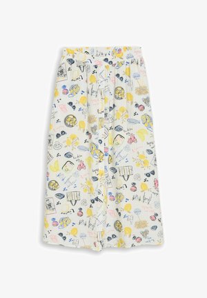 TOM TAILOR, TOM TAILOR RÖCKE HIGH WAIST MIDI-ROCK MIT KNOPFLEISTE - A-Linien-Rock - summerly lemon print