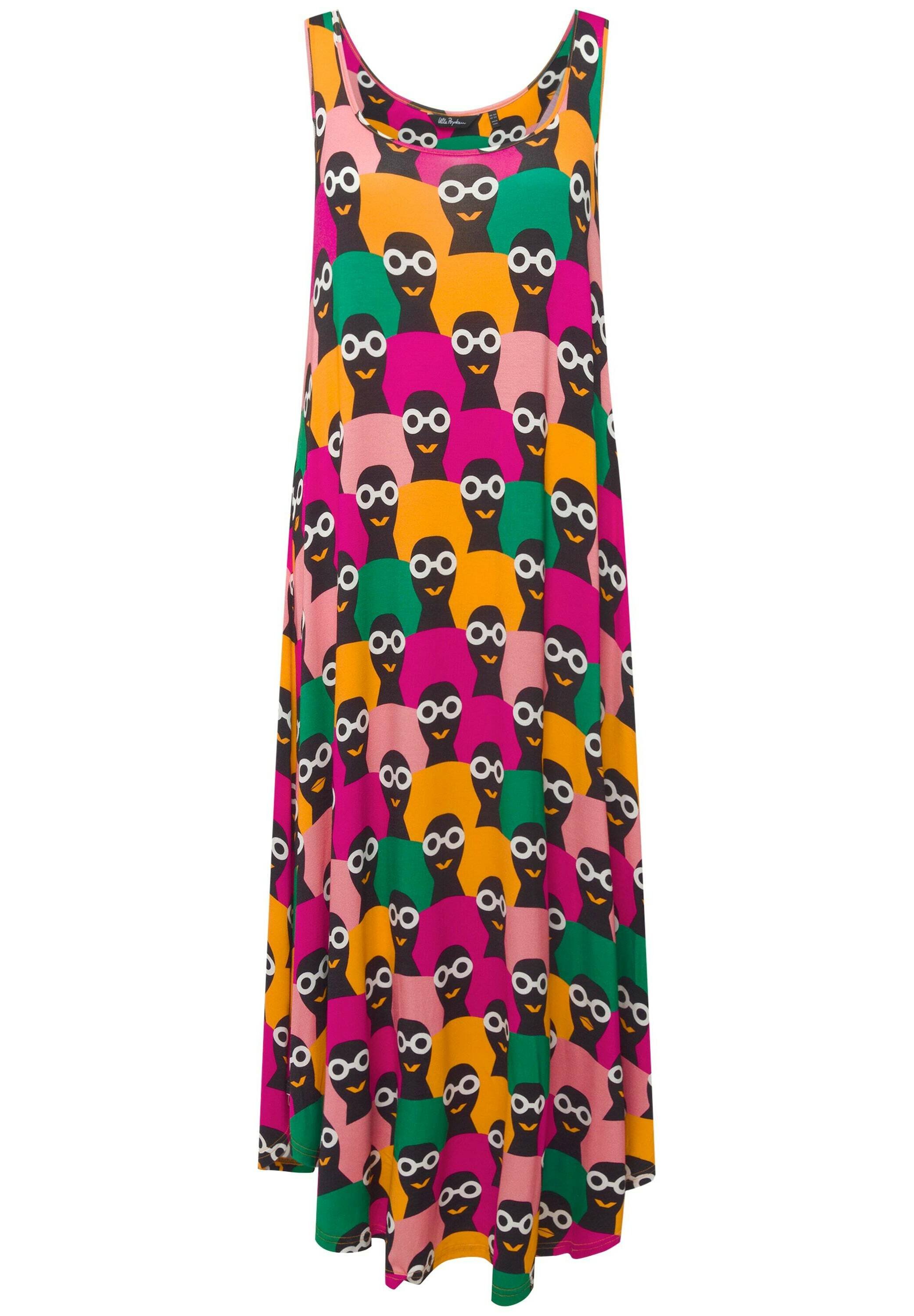 Ulla Popken Damen Kleid Aus Biobaumwolle – Asymmetrischer Webrock, Langarm, V-Ausschnitt