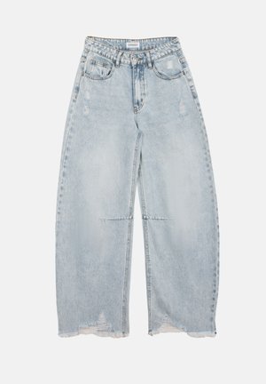 Even&Odd Tall, FRAYED HEM BALLOON - Jean boyfriend - light blue denim