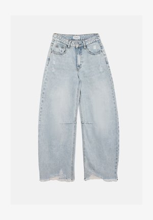 Even&Odd Tall, FRAYED HEM BALLOON - Džínsy voľného strihu - light blue denim