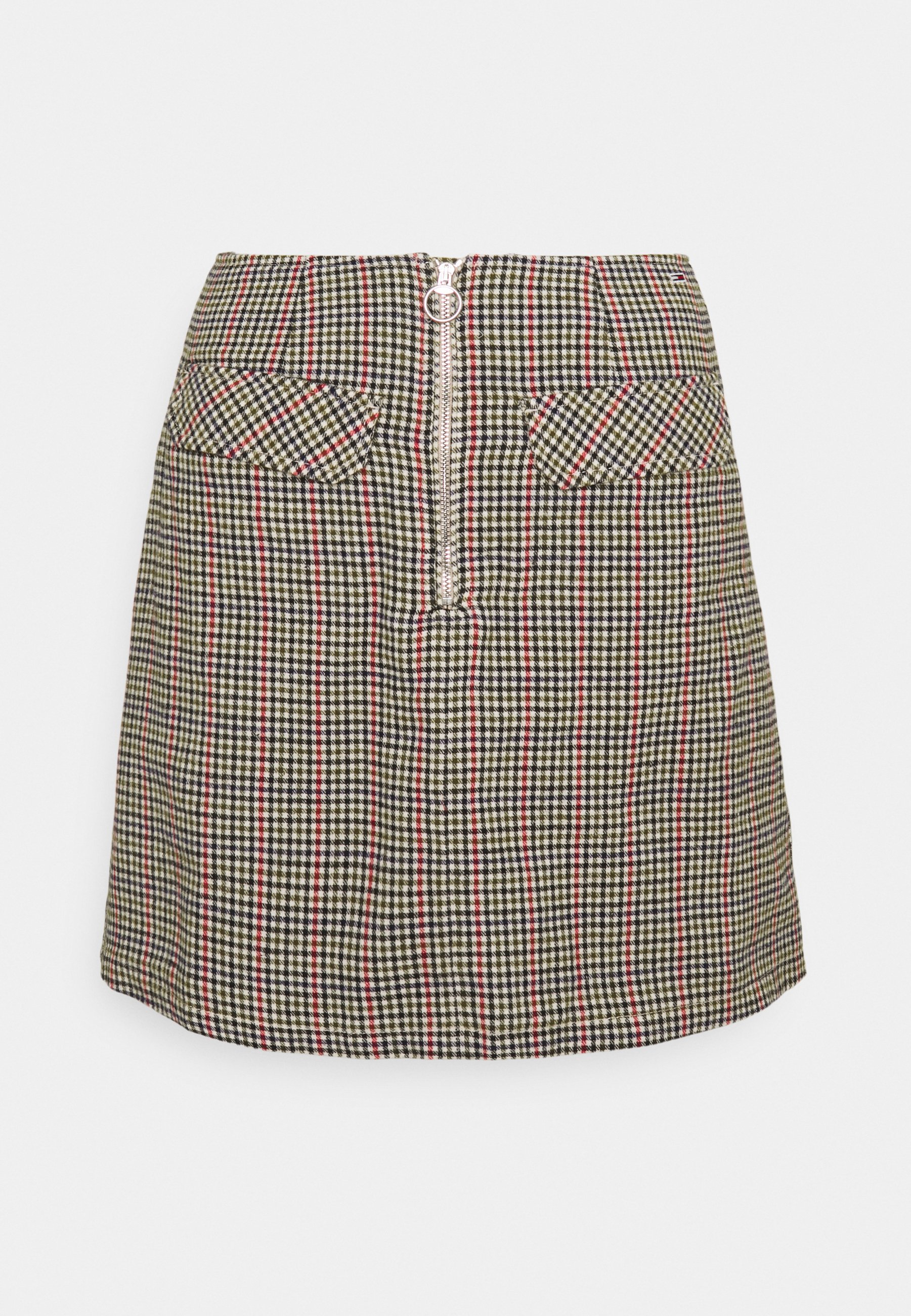 checkered zipper skirt