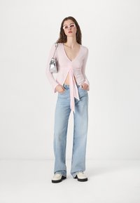 Gina Tricot TIE FRONT LONG SLEEVE - Top - pink