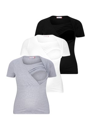 STILL 3ER SET UMSTANDSMODE - T-shirt basic - schwarz weiß hellgrau