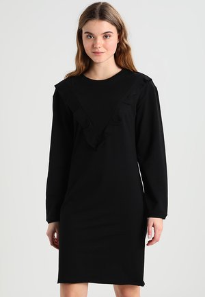 LADIES TERRY VOLANT DRESS - Vestito estivo - black