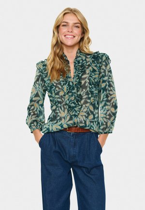 LILJASZ CRINKLE LS  - Button-down blouse - pine autumn floral