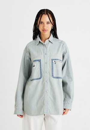 Blúzka so zapínaním na gombíky - medium blue