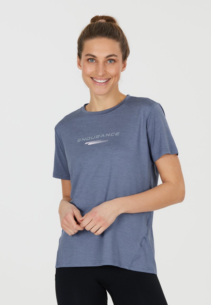 Endurance WANGE MELANGE - T-shirt till träning - blauw