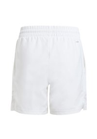 Pantalones cortos deportivos blancos con una cinturilla elástica, bolsillos laterales y un tejido suave y ligero con un corte relajado.