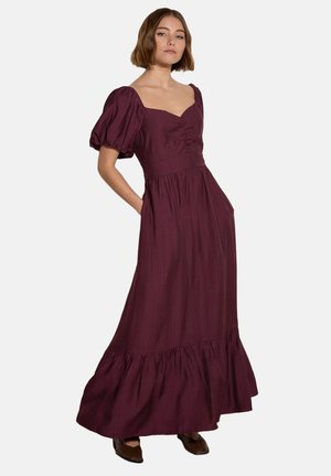 Apricot, SMOCKED SHIMMER MAXI DRESS - Robe longue - burgundy