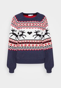 VILA Stickad tröja - dark blue