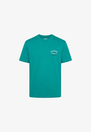 Guess, CN SS LEMON CIRCLE TEE - T-shirt con stampa - laguna tide