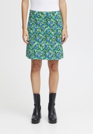 KATE - Pencil skirt - blue green multi flower aop