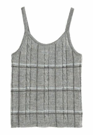 Next, SHEER KNITTED VEST TOP - Top - grey check