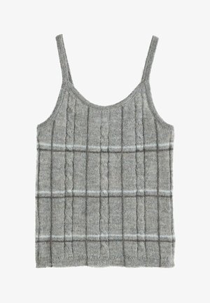 Next, SHEER KNITTED VEST TOP - Top - grey check