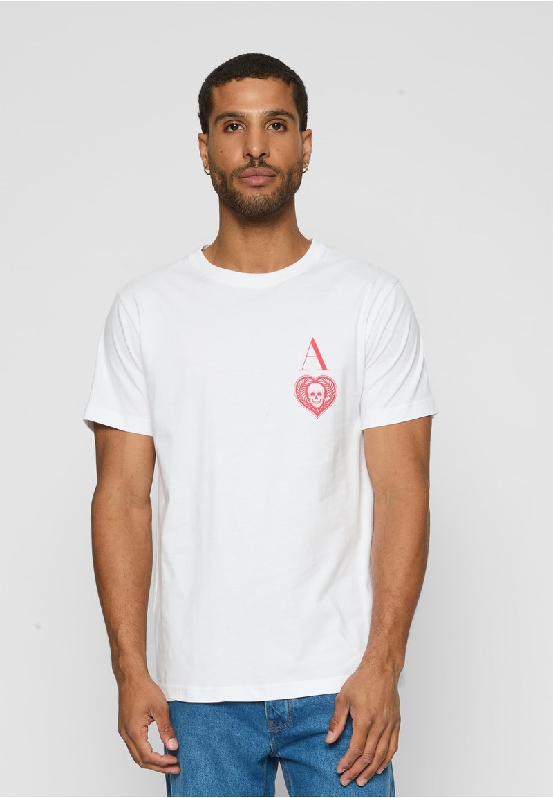 Mister Tee SKULL HEART - Print T-shirt - white