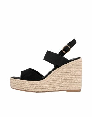 WIDE FIT - MID ELASTIC BUCKLE - Espandrilky - black