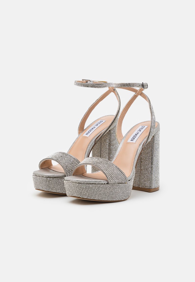 Talons Plateforme Steve Madden Masqraid Taille 38 (US 7.5) - Noir/Rose/Bleu En Daim - Neuf Avec Boîte