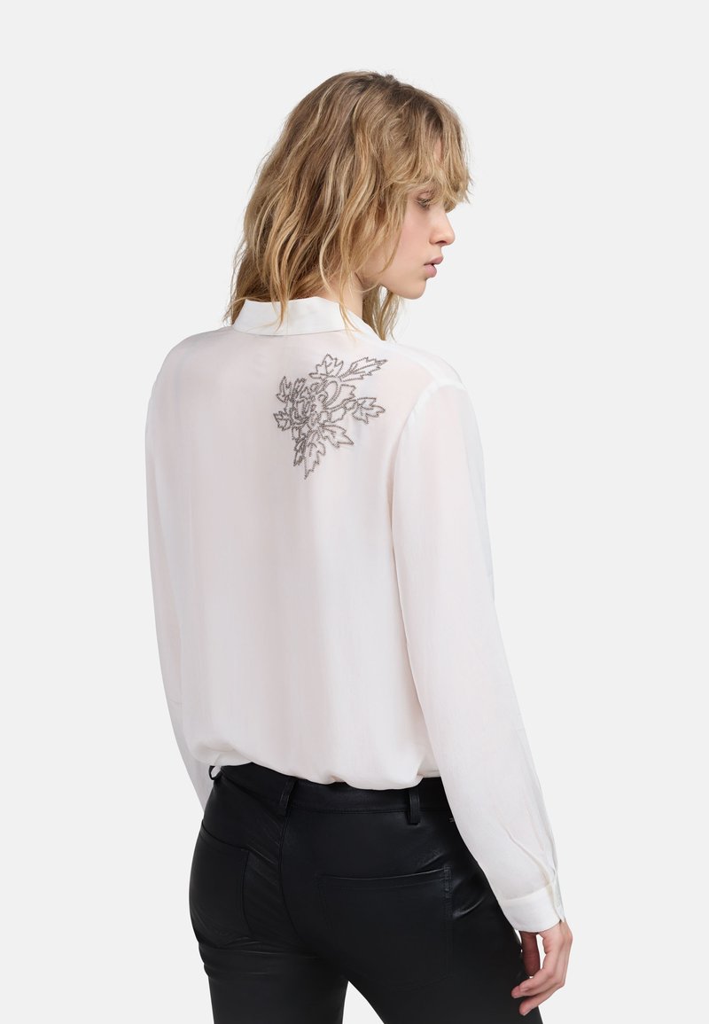 Chemisier Blanc IKKS Taille 38 - En Coton Style Jean, Très Bon état Occasion