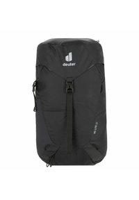 Mochila negra Deuter AC Lite 16 hecha de tela resistente, con un diseño aerodinámico, correas ajustables y bolsillos exteriores para almacenamiento.