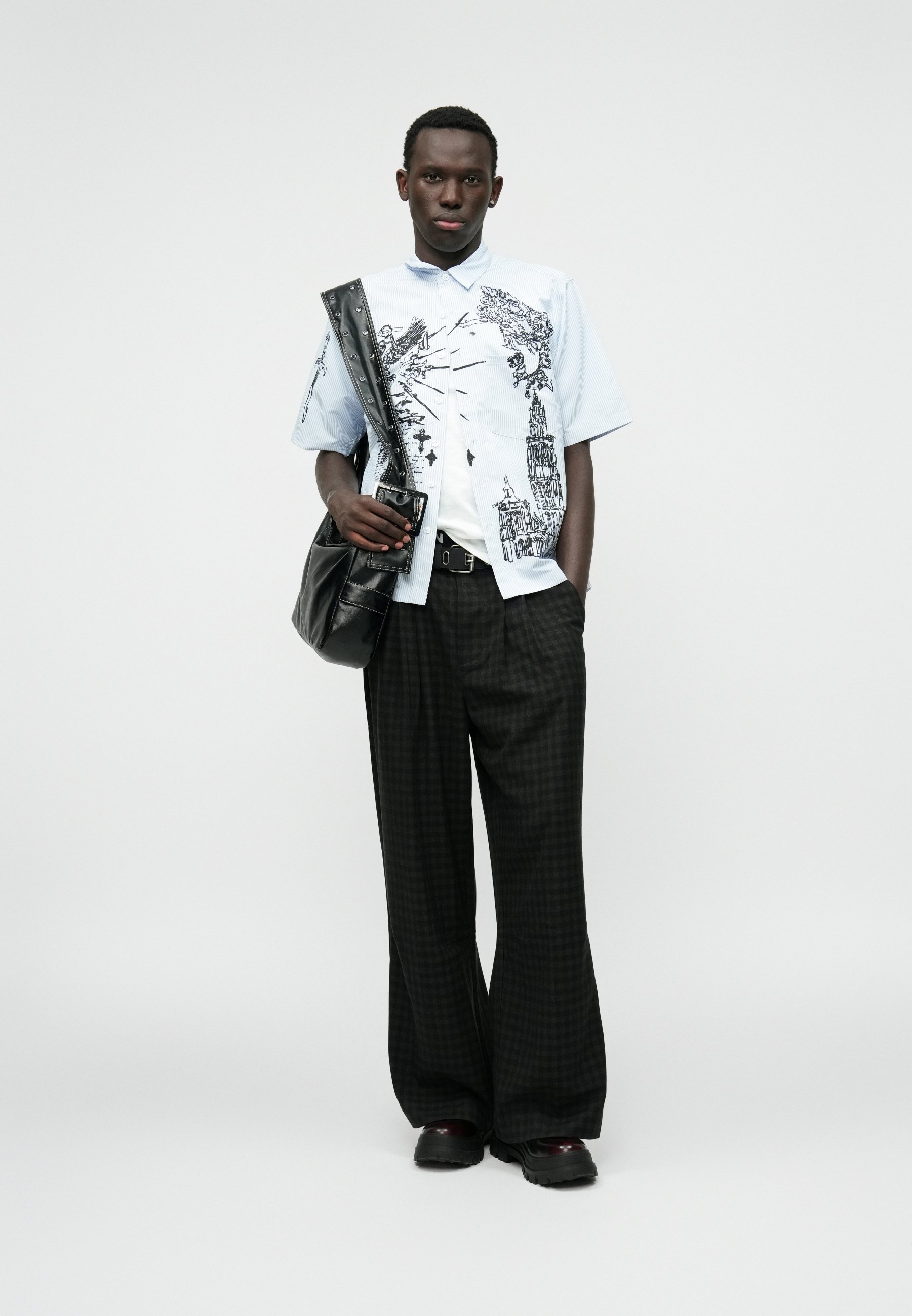Jaded London SKETCH TATTOO PINSTRIPE SHIRT - Shirt - multi